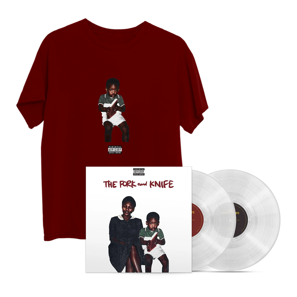 The Fork and Knife Crystal Clear 2LP + Baby Skepta Red T-Shirt Bundle