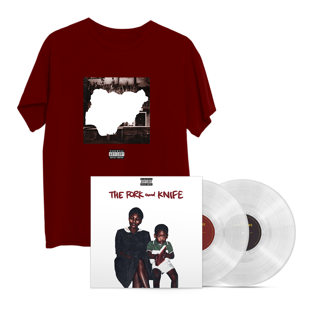 The Fork and Knife Crystal Clear 2LP + Red T-Shirt Bundle